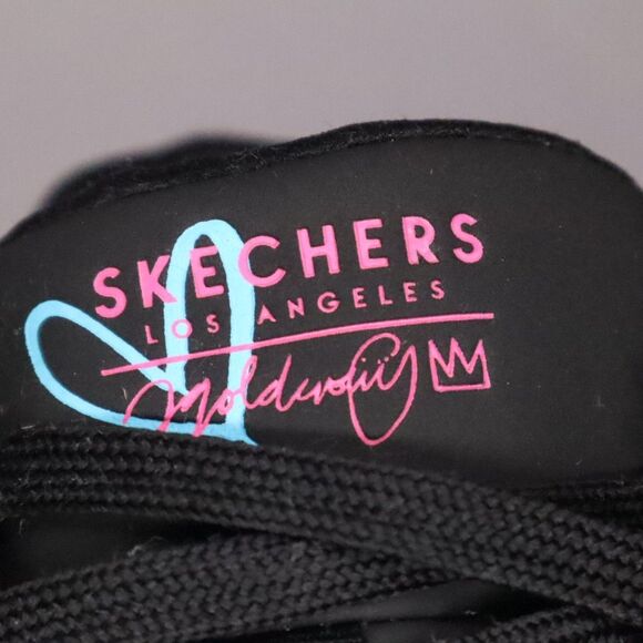 Skechers Black Rainbow Sneakers Women's Size 9 Hearts Love Multicolor - Picture 3 of 11